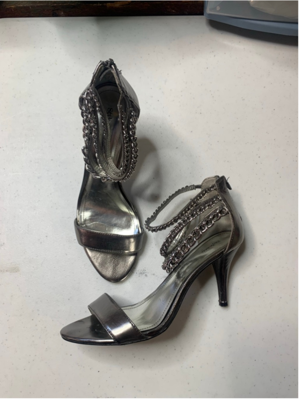 Style & Co Shoes 8 Silver Spike Heels